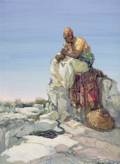 Zaklinacz węży, 1900 autorstwa Dudley Hardy
