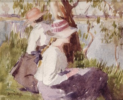 Studium dwóch dziewcząt (akwarela na papierze) autorstwa Duncan McGregor Whyte