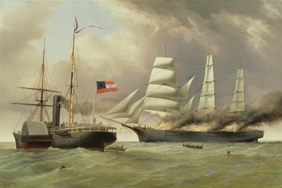 C.S.S. Nashville zdobywa i pali angielski statek handlowy "Harvey Birch". autorstwa Duncan Mcfarlane