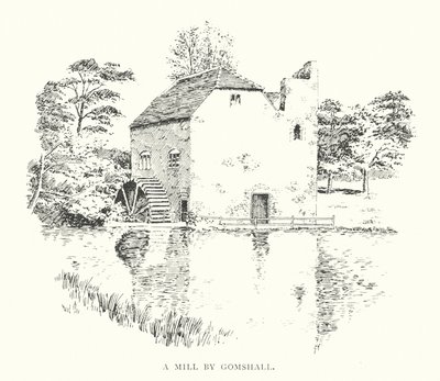Młyn Gomshalla (litografia) autorstwa Duncan Moul