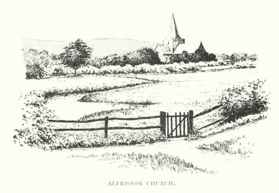 Kościół Alfriston (litografia) autorstwa Duncan Moul