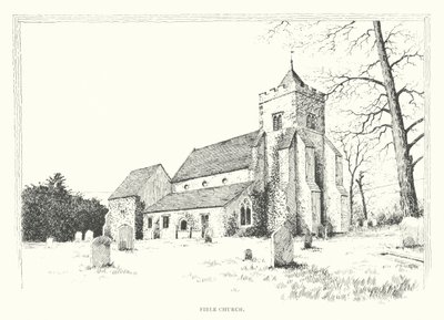 Kościół Firle (litografia) autorstwa Duncan Moul