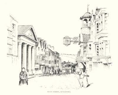 High Street, Guildford (litografia) autorstwa Duncan Moul
