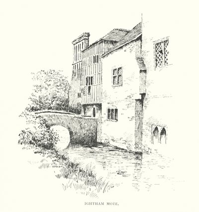 Ightham Mote (litografia) autorstwa Duncan Moul