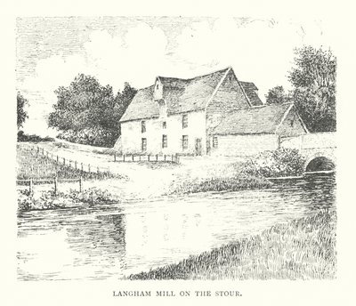 Langham Mill on the Stour (litografia) autorstwa Duncan Moul