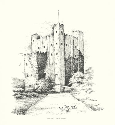 Zamek Rochester (litografia) autorstwa Duncan Moul