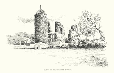 Ruiny Brambletye House (litografia) autorstwa Duncan Moul