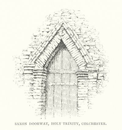 Saxon Doorway, Holy Trinity, Colchester (litografia) autorstwa Duncan Moul