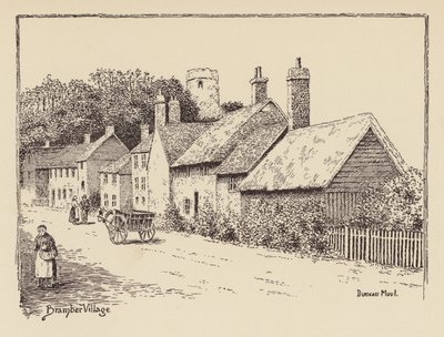 Sussex: Bramber Village (litografia) autorstwa Duncan Moul