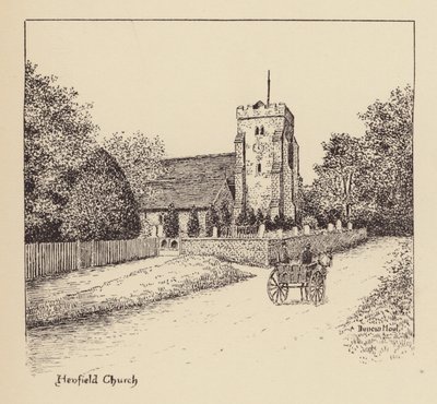 Sussex: Kościół Henfield (litografia) autorstwa Duncan Moul