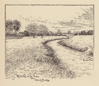 Sussex: Dolina Adur z Mock Bridge (litografia) autorstwa Duncan Moul