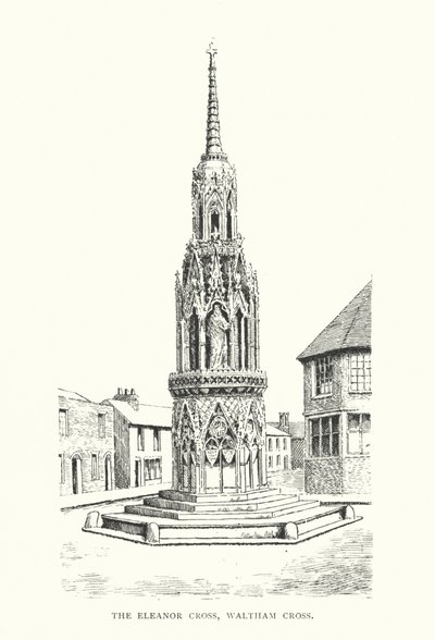 The Eleanor Cross, Waltham Cross (litografia) autorstwa Duncan Moul