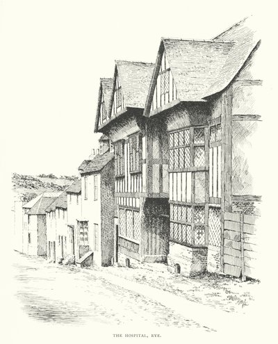 Szpital, Rye (litografia) autorstwa Duncan Moul