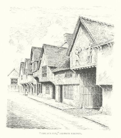 "The Sun Inn", Saffron Walden (litografia) autorstwa Duncan Moul