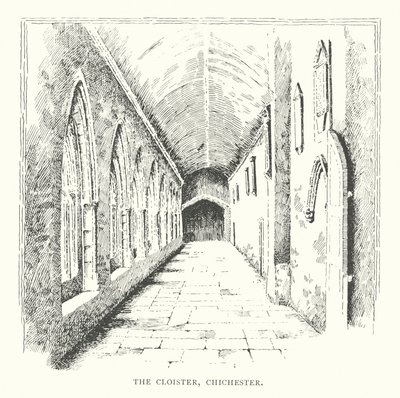 Klasztor, Chichester (litografia) autorstwa Duncan Moul