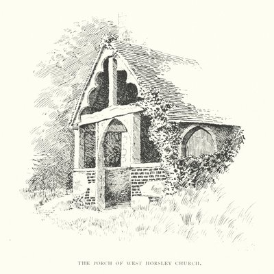 Kruchta kościoła West Horsley (litografia) autorstwa Duncan Moul