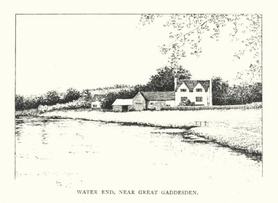 Water End, w pobliżu Great Gaddesden (litografia) autorstwa Duncan Moul