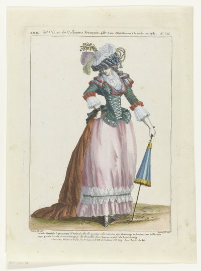 Galeria trybów Galeria francuskiej mody i kostiumów, 1787. HHH.325: La Belle Omphale autorstwa Dupin