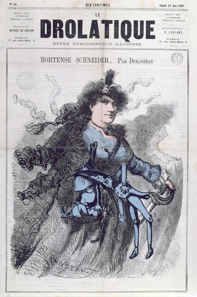 Karykatura Hortense Schneidera (1833-1920) z okładki „Le Drolatique”, 22 czerwca 1867 autorstwa Durandeau