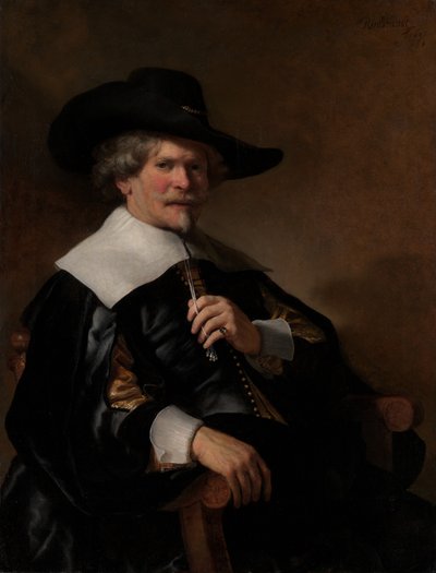 Portret mężczyzny siedzącego w fotelu, ca. 1640-50. autorstwa Dutch