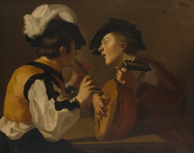 Dwóch muzyków, XVII wiek. autorstwa Dutch
