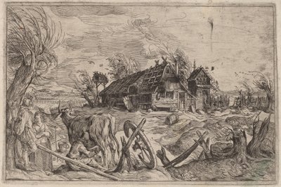 Krajobraz z domem wiejskim autorstwa Dutch 17th Century, formerly Jacques de Gheyn II