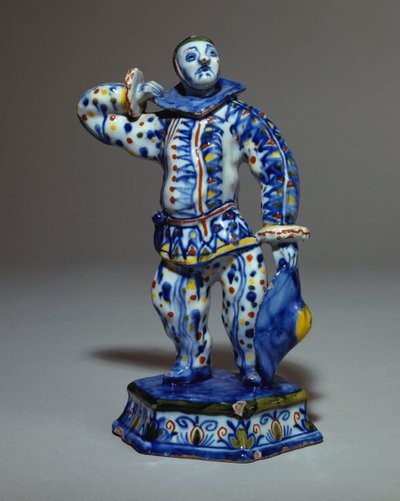 Holenderska figura Arlekina z Delft, ok. 1720 r autorstwa Dutch School