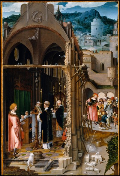 Kazanie o miłości (prawdopodobnie o nawróceniu św. Antoniego), ok. 1520–25 (olej na drewnie) autorstwa Dutch School