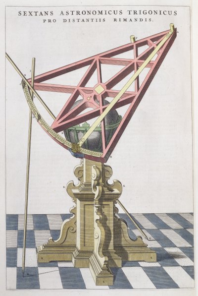 Sekstant astronomiczny Tycho Brahe (1546-1601) z atlasu Joan Blaeu (1596-1673) Amsterdam, 1665 autorstwa Dutch School