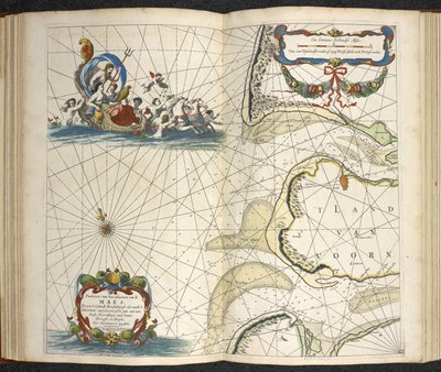 „Wspaniały nowy, rozszerzony atlas morski lub świat wodny. Pokazuje w westchnieniu wszystkie morskie wybrzeża ziemi...”, Claas Jansz Vooght autorstwa Dutch School