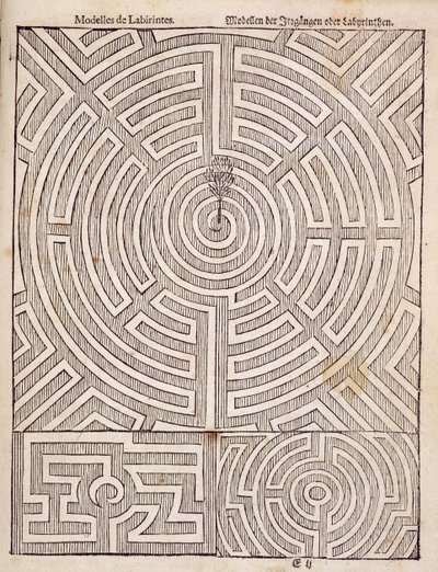 Projekty labiryntów z książki „Holenderski ogrodnik” Johanna van der Groena, opublikowanej w 1699 r. autorstwa Dutch School