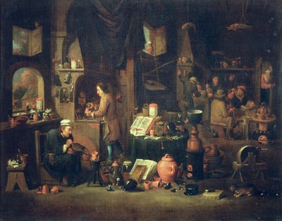 Sklep lekarski (olej na płótnie) autorstwa Dutch School