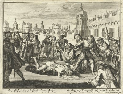 Egzekucja księcia Monmouth, 15 lipca 1685 akwaforta. autorstwa Dutch School
