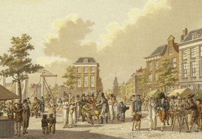 Targ kwiatowy, Rotterdam, 1807 autorstwa Dutch School