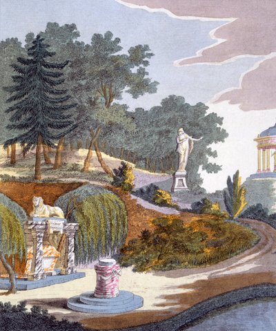 Dekoracje ogrodowe, z Magazine of Garden Gems G. van Laara, opublikowane 1802 autorstwa Dutch School