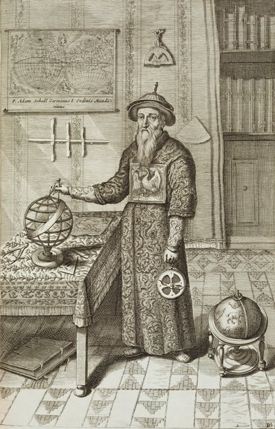 Johann Adam Schall von Bell (1591-1666) z Chin Ilustrowany przez Athanasius Kircher (1601-80) 1667 autorstwa Dutch School