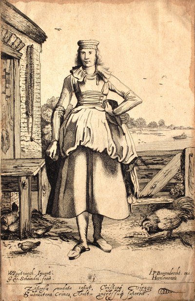 Panna z Zijpe (akwaforta i grawerowanie) autorstwa Dutch School