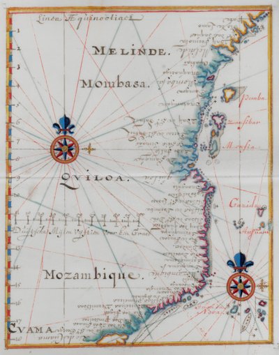 Mapa Mombasy, Afryka Wschodnia. autorstwa Dutch School