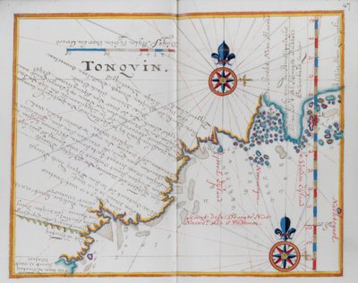 Mapa Tonquin, Chiny. autorstwa Dutch School