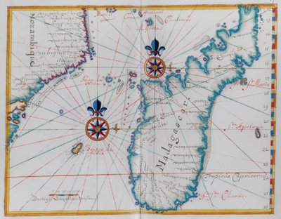 Mapa części wybrzeża Mozambiku i wyspy Madagaskar. autorstwa Dutch School