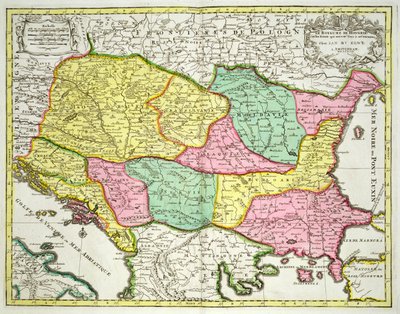 Mapa Królestwa Węgier i Stanów Zjednoczonych z Koroną, wyd. Jan Barend Elwe, Amsterdam, 1742 autorstwa Dutch School