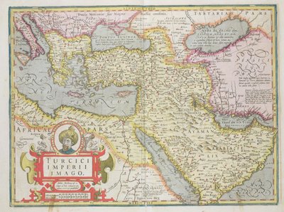 Mapa Imperium Tureckiego z publikacji Mercator Atlas. Jodocus Hondius (1563-1612) Amsterdam, 1606 autorstwa Dutch School