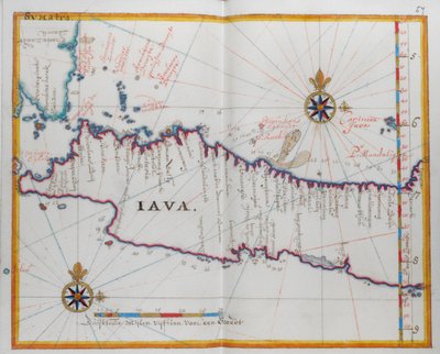 Mapa wyspy Jawa. autorstwa Dutch School