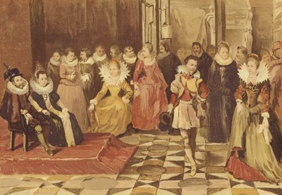 Philip William of Orange i jego żona Eleanor of Bourbon-Conde na balu. autorstwa Dutch School