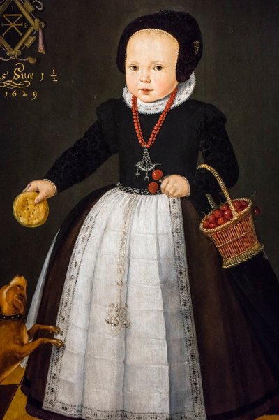 Portret Grietge Maertensdochter, detal, 1629 (olej na drewnie) autorstwa Dutch School