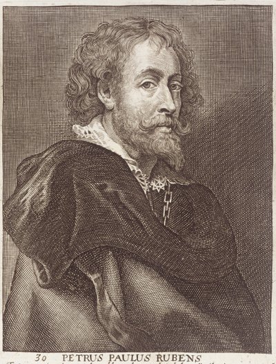 Portret Petera Paula Rubensa (1577-1640) płyta 30 z serii portretów artystów, sztychowana przez Joannesa Meyssensa (1612-70) autorstwa Dutch School