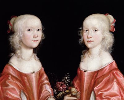 Portret bliźniaczek, c.1650 autorstwa Dutch School
