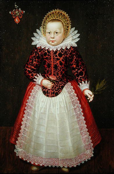 Portret dziecka (olej na panelu) autorstwa Dutch School