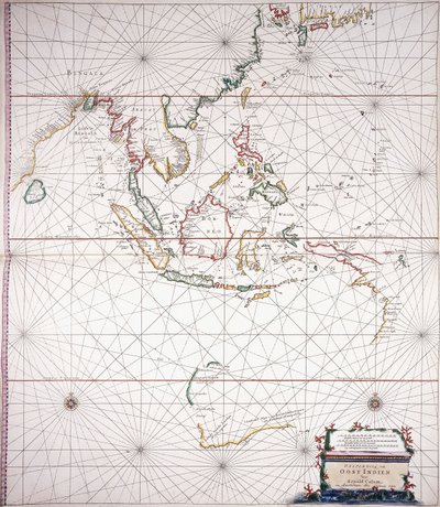 Mapa morza na wschód od Indii" autorstwa Dutch School