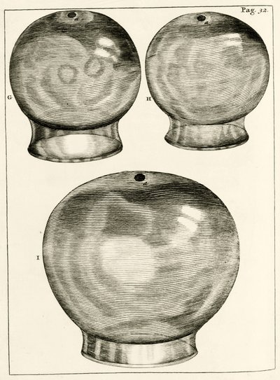 Różne kieliszki do baniek, z The Practice of Medicine Frederika Dekkersa, 1694 autorstwa Dutch School